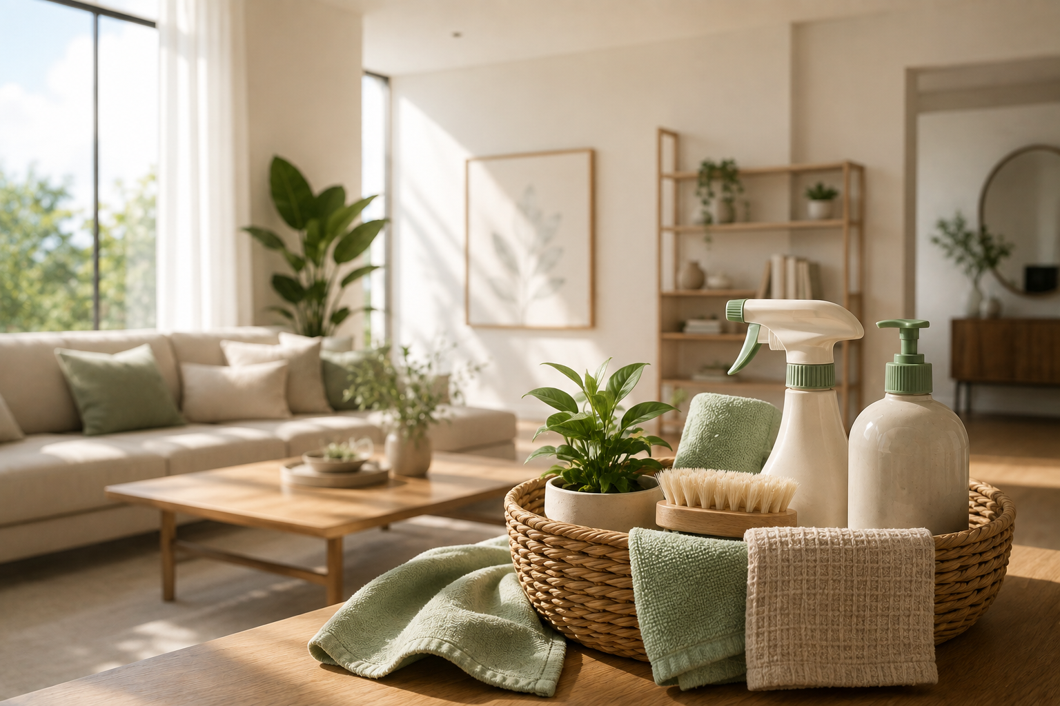Professional cleaning products in a modern home