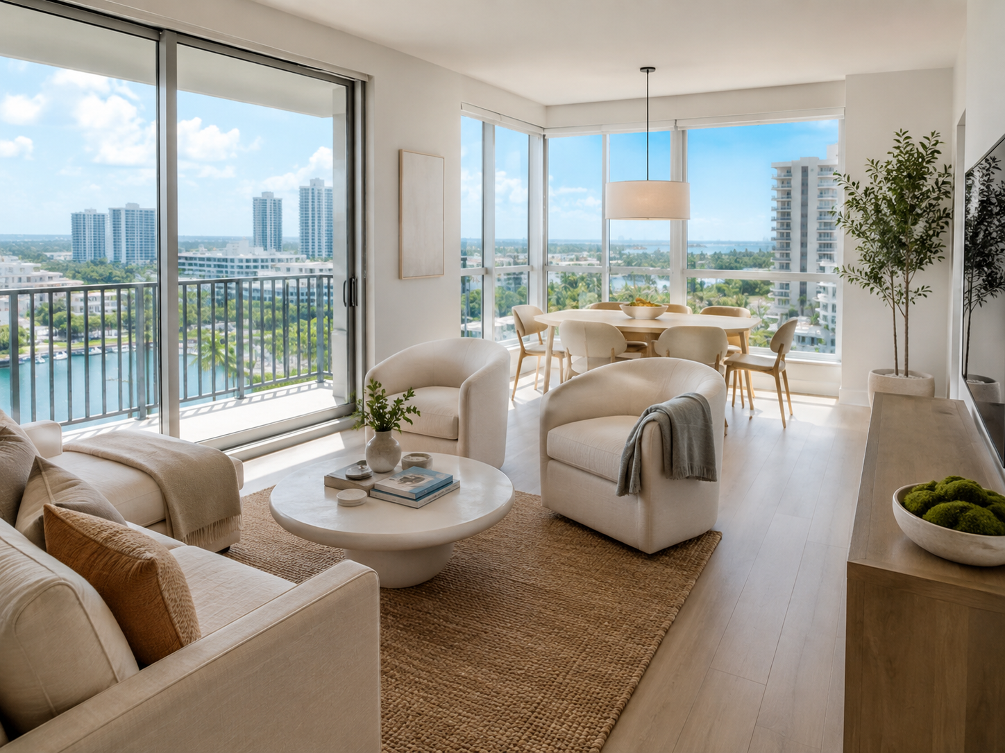 Clean modern coastal apartment